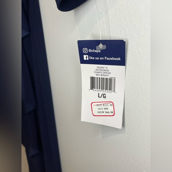 ‼️📢 ON SALE ‼️ Sizes Large and Medium CHAPS Long-Sleeve Dress Prom and Wedding - Picture 3 of 5